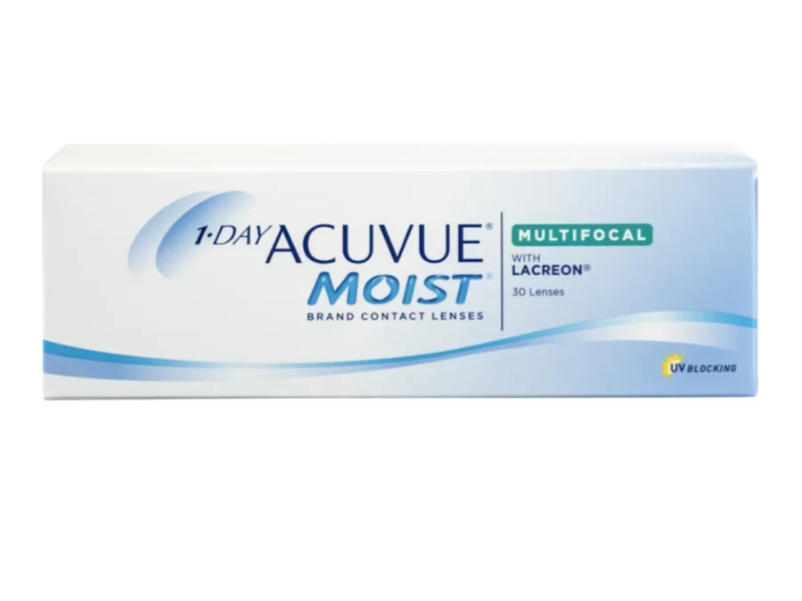 1-Day Acuvue Moist Multifocal contact lenses box